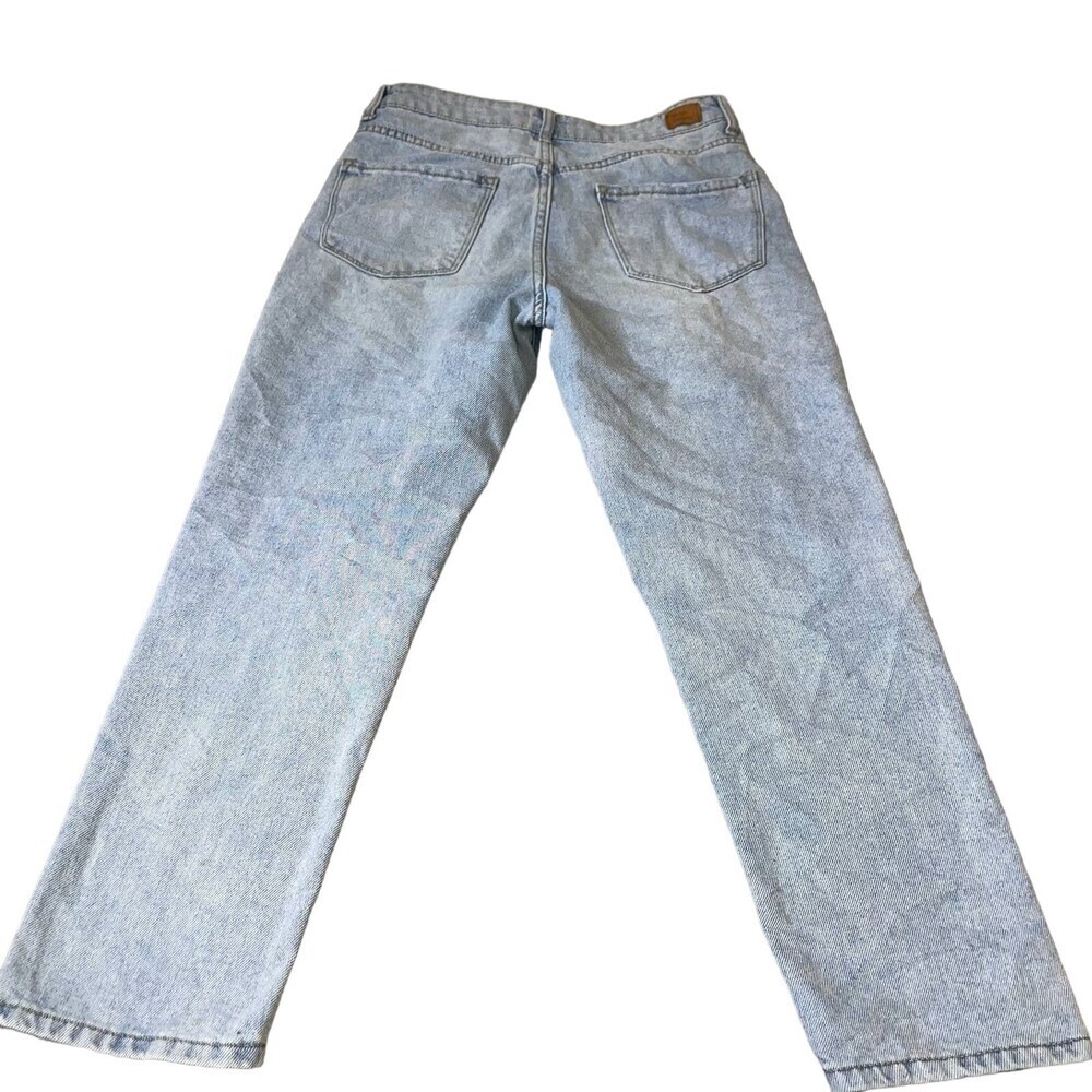 Simple Society jeans eco friendly SZ 5 27” distressed denim straight leg blue - Picture 4 of 10